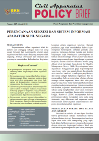 Image of Perencanaan Suksesi Dan Sistem Informasi Aparatur Sipil Negara